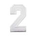 3 INCH White Number 2 Patches Appliques Fabric Decorating for Hat Cap Polo Backpack Clothing Jacket T-Shirt DIY Embroidered Iron On/Sew On Patch