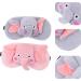 DOITOOL 2Pcs Flannel Elephant Sleep Mask Set - Soft Eye Cover for Men & Women | Pink Grey - Buy Online on GoSupps.com