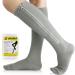 Ailaka 15-20 mmHg Zipper Compression Socks for Women Men Closed Toe Support Graduated Medical Varicose Veins Hosiery Perfect for Athletics Running Flight Travel Support Edema Pregnancy 3X-Large (1 Pair) Grey