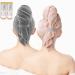 Large Hair Towel Wrap for Women 2 Pack Anti Frizz Hair Drying Towel with Elastic Strap 40 x 23 Super Absorbent Ultra-Soft Fast Drying Hair Repair Towel Wrap for Wet Curly Long & Thick Hair Pink gray