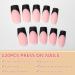 120pcs Black French Tip Press on Nails - Matte Nude Pink Medium Square Fake Nails for Women & Girls | Black Acrylic Artificial Nail Tips - Buy Online on GoSupps.com
