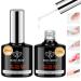 Modelones Gel Polish 4 in 1 Nail Glue Base Coat Set for Acrylic Nail 2Pcs 15ml Gel Nail Glue Gel Nail Polish and Rhinestone Blooming Gel Nail Art UV Nail Glue Gel Polish Nail Art