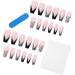 Ready to Wear Nails Press On Nails Kit - Finished Nail Set Fake Nails with Designs with Nail Glue Nail File French Snake False Nails Pink and Black Design Nicything Jp0474-08 - Buy Online on GoSupps.com