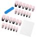 2 Pcs Ready to Wear Nails - Pink Fake Nails Sets - Wearable Finger Nails 24Pcs Nails Press On Halloween Black Pink False Nails for Women Girls 2 Pcs Jp0474-08
