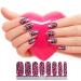 Colorful Nail Wraps Stickers - 14 Sheets Nail Design Adhesive Strips with Nail File (Leopard, Heart, Stripe, Beard Pattern) - Buy Online on GoSupps.com