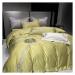 Embroidery Satin 1200TC 100% Egyptian Cotton Luxury Bedding Set Chic Duvet Cover Set Quilt Cover Bed Sheet Set Pillowcases Bedding Set (Beige King 220X240cm 4pcs)