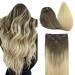Doores clip in extensions real hair ash brown to platinum blonde 55cm 22 inch 7 pieces 120g remy hair extension real hair natural real hair extensions straight thick hair 55cm-120g #9/60 ash brown to platinum blonde