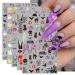JMEOWIO 9 Sheets Halloween Nail Art Stickers Decals Self-Adhesive Cute Black Cat Nail Supplies Nail Art Design Decoration Accessories