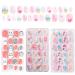 96 Pieces Kids Fake Nails with Nail Glue Pre-glue Full Cover Short False Nails Lovely Ready to Wear Press-On Gel Nails for Children girl (B)
