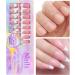 Stick on Full Nails | -Adhesive Trendy False Nails with White French Tips | Products for Wedding Gathering Home Dating Traveling 01 - Buy Online on GoSupps.com