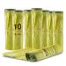 Bigdean 10 rolls yellow sack yellow sacks 90 liters HDPE yellow 13 pieces per roll a total of 130 pieces - approx. 60x87 cm plus 5 cm envelope 15My - ideal for garbage cans trash can and basket 1 piece (10 pack)