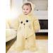 JiAmy Newborn Baby Winter Hooded Romper Fleece Snowsuit - Cartoon Cat Outfit, Yellow (6-9 Months) - Buy Online on GoSupps.com