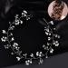 Wedding Hair Accessories for Women Pearl Rhinestone Headband Vine for Bridesmaid Flowergirls Prom Party Long Handmade Wedding Hair Vine Bride Headband (20 inches 50cm Silver)