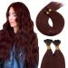 Moresoo Extensions Real Hair Keratin Bonding Real Hair 40 cm Weinrot Remy Real Hair Extensions Bondings Seidig straight #99J 50 strands/40g invisible hair extensions 40 cm 3.i-tip #99J