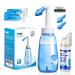 CYOUH Neti Pot Sinus Rinse Bottle 300 ML with 60ml Nasal Spray and 30 Nasal Wash Salt Packets and Sticker Thermometer Nose Wash Cleaner Pressure Rinse Nasal Irrigation for Adult & Kid BPA Free