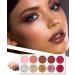 Waterproof Eyeshadow Palette - 10 Highly Pigmented Colors & Pressed Glitters | Long-Lasting Shimmery Matte Shades for Stunning Eyes - Buy Online on GoSupps.com