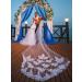 Cathedral Length Lace Bridal Wedding Veil with Comb - Floral 118 Headpiece for Women (White-2) - Buy Online on GoSupps.com