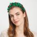 Christmas Headband Pearl Knotted Hair Band with Rhinestone Wide Top Knot Fashion Headband for Women Girls Christmas Hair Accessories (Green) - Buy Online on GoSupps.com