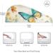 Summer Teal Gold Butterflies Hair Towel Set - 2 Pack Super Absorbent Quick Dry Hair Turbans for Women & Girls - Buy Online on GoSupps.com