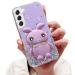 Tivenfezk nadoli for samsung galaxy s21 hare hidden stand shell caricature glitter rabbits stand soft silicone bling cell phone case transparent protective cover samsung galaxy s21 purple