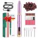 Weiyi nail cutter electrical nail cutter with 11 attachments and 26 grinding straps rechargeable milling cutter for gelails electric nail files for professional manicure and pedicure (violet)