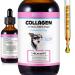 Liquid Collagen for Dogs Maintaining Dog Joint Health Shiny Coat & Healthy Skin Care Dog Digestive Health Supplement with Biotin MSM & Ginger Bacon Flavor - 2 fl oz