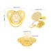Soft Curved Golden Baby Pacifier | Ergonomic & Safe Pacifier with Clips | 26 Letters | Healthy Bling Design - Buy Online on GoSupps.com