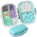 Daily Pill Organizer 8 Compartments Portable Pill Case Pill Box to Hold Vitamins Cod Liver Oil Blue