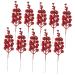 DECHOUS 10pcs branch christmas tree artificial flowers christmas berries Accessories artificial berries stems artificial fruit artificial xmas berry stem Christmas berry branch Red 19X5X5CM