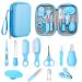 Baby Healthcare and Grooming Kit Lictin 12PCS Nursery Care Kit Newborn Safety Health Care Set with Hair Brush Comb Nail Clippers and More for Newborn Infant Toddlers Baby Boys Blue 12PCS
