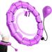 Smart Weighted Hoola Exercise Hoops,Abdomen Fitness Weight Loss Massage,24 Detachable Knots Adjustable Size Hoops,for Adults & Kids Beginners Exercising violet