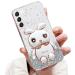 Tivenfezk nadoli for samsung galaxy s23 hare hidden stand shell caricature glitter rabbits stand soft silicone bling cell phone case transparent protective cover samsung galaxy s23 clear