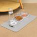 3-in-1 Triple Cat Bowl Set with Mat, Scoop & Automatic Water Bottle - Raised 15 Tilted Design for Cats & Small Dogs - Silver Grey - Buy Online on GoSupps.com