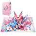 Butterfly Flower Pop Up Cards Makeup Brush 3D Popup Foldable Birthday Card Fragrant Greeting Cards Handmade Gifts for Mother Wife Daughter Girl Women Pink-purple