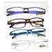 LUFF 4Pcs Anti-Blue Ray Reading Glasses Portable Ultralight Readers 1.0X Multicolor