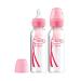 Dr. Brown's Natural Flow Anti-Colic Options+ Narrow Baby Bottles 8oz/250mL with Level 1 Slow Flow Nipples 2-Pack Pink 0m+