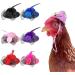 6 Pieces Chicken Hats for Hens Tiny Pets Funny Chicken Accessories Feather Top Hat with Adjustable Elastic Chin Strap Rooster Duck Parrot Poultry Stylish Show Costum (6PC Chicken Hats)