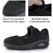 Womens Mesh Nurse Shoes - Non-Slip Adjustable Mary Janes Sneaker for Arthritis & Plantar Fasciitis - Lightweight Orthotic Wedges for Fitness - Black - Buy Online on GoSupps.com