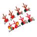 FOMIYES 4 Pairs Christmas Hair Clips Animal Horns Headpiece Hair Decoration Doe Ears Hair Clip Antlers Hair Clips Girls Dresses Animal Horns Clips Santa Hat Clip Elder Pompom