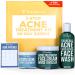3 Step Acne Treatment Kit, Charcoal Face Wash, Bentonite Pimple Spot Clay, Salicylic Acid Facial Moisturizer with Bonus Blemish Patches, Acne Treatment for Teens and Adults, 60-Day Supply by Tree Active