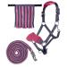 HKM 4057052289637 Halter with rope panic & fly fringes9539 Grey/Pink thoroughbred Grey / Pink Thoroughbred VB Cob
