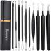 Pimple Popper Tool Kit - Boxoyx 10 Pcs Blackhead Remover Comedone Extractor Kit with Metal Case for Quick and Easy Removal of Pimples, Blackheads, Zit Removing, Forehead,Facial and Nose(Black)