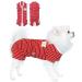 Tony Hoby Dog Suit for women and men dog overall with 4 legs and stripes soft cotton pile suit for comfortable sleep L red-girl