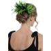 Zac's Alter Ego Two Tone Burlesque Colourful Feather Fascinator On Comb Diameter Approx. 24cm Height Approx. 12cm Black & Green Two Tone - Buy Online on GoSupps.com