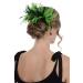 Zac's Alter Ego Two Tone Burlesque Colourful Feather Fascinator On Comb Diameter Approx. 24cm Height Approx. 12cm Black & Green Two Tone