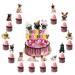 25 Pcs Pug Cake Topper Cupcake Toppers Pug Dog Cake Decorations for Pug Party Decorations Pug Birthday Party Supplies