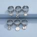 Yienate Punk Stackable Adjustable Rings Set - 6 Unique Open Finger Designs for Men & Women | Mushroom Butterfly & More - Buy Online on GoSupps.com