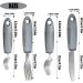 4Pcs Easy Grip Adaptive Cutlery Set for Arthritis & Parkinson's - Large Wide Handles, Elderly & Disabled Utensils in Grey - Buy Online on GoSupps.com