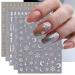 JMEOWIO 12 Sheets Moon Star Sun Nail Art Stickers Decals Self-Adhesive Snowflake Colorful Nail Supplies Nail Art Design Decoration Accessories