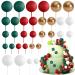 Astaron 32 pieces Tortendeko balls cake topper Christmas decoration mini balloons cake upleater for christmas wedding party birthday cake decorate red green gold